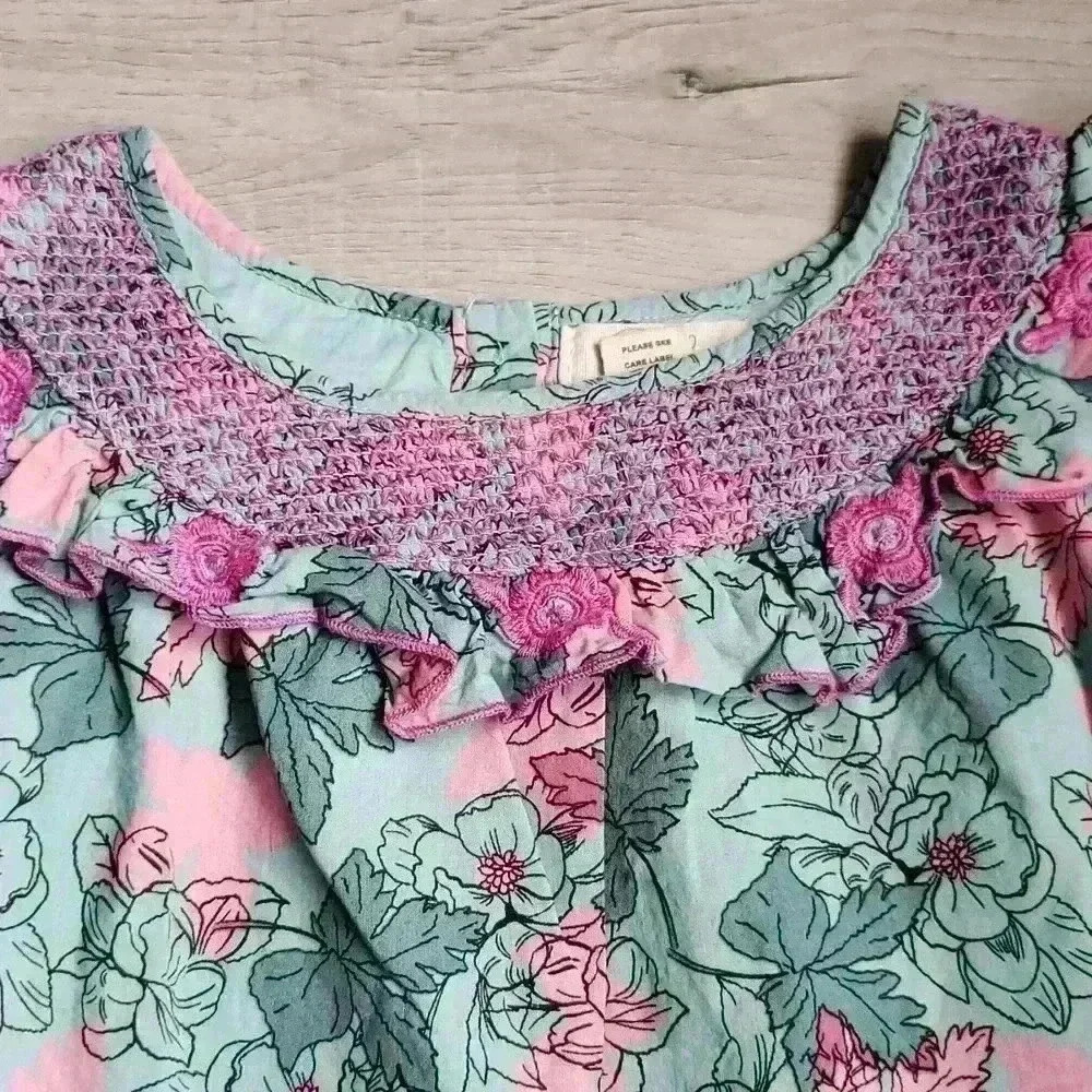 Peek Girls Floral Dress Size 6/7 - Picture 3 of 8